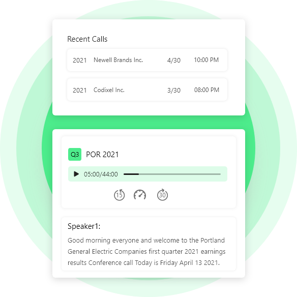 earnings call features